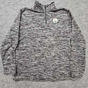 Boston Celtics Sweater Mens Large Heather NBA Basketball Pullover Quarter Zip
